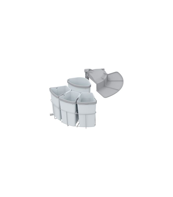 Einbau-Abfallsammler Set, ENVI-Center 4 500er, 3x9/1x12 l, weißaluminium RAL 900