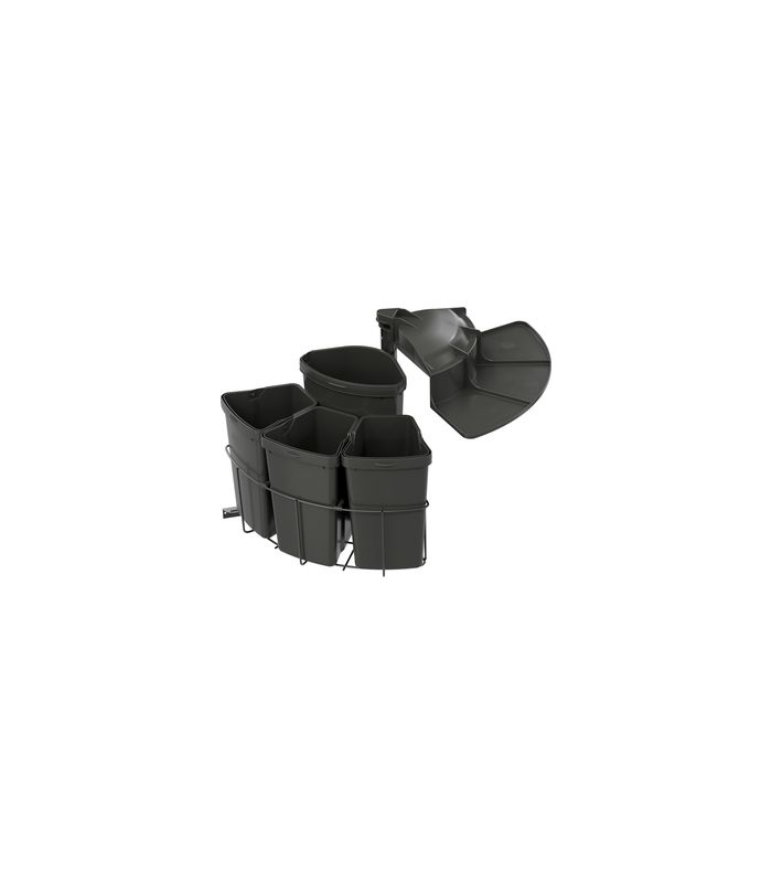 Einbau-Abfallsammler Set, ENVI-Center 4 500er, 3x9/1x12 l, lavagrau