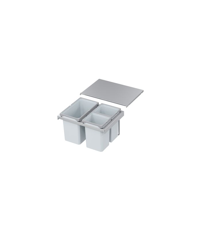 Abfalltrennsystem, ENVI-FLEX, 600er/H326 1x22/2x10 l, hellgrau