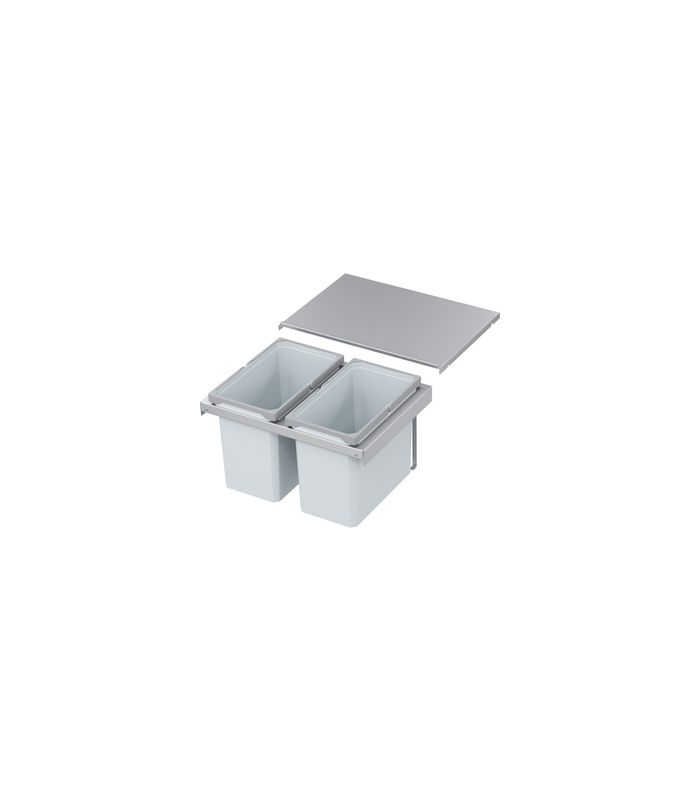 Abfalltrennsystem, ENVI-FLEX, 600er/H326 2x22 l, hellgrau