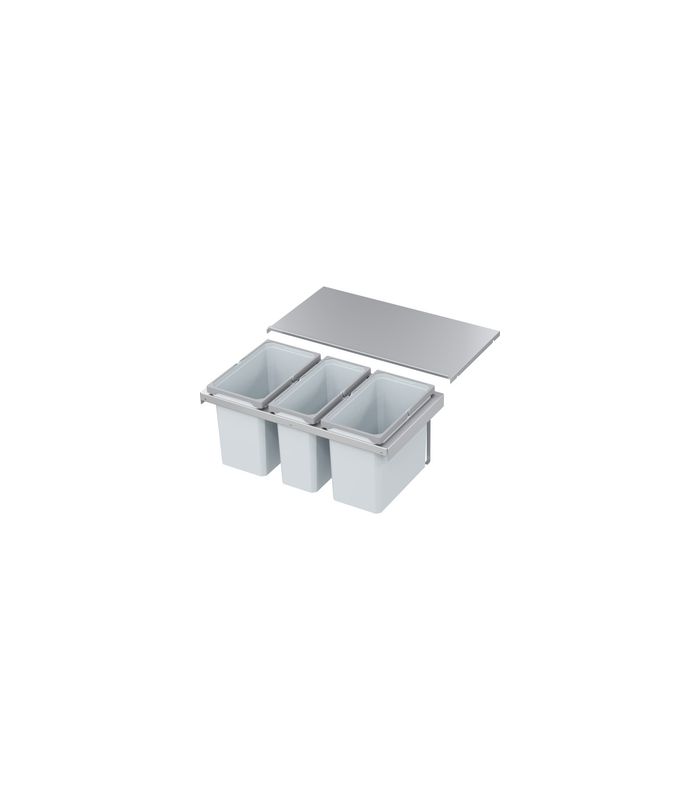 Abfalltrennsystem, ENVI-FLEX, 800er/H326 2x22/1x16 l, hellgrau