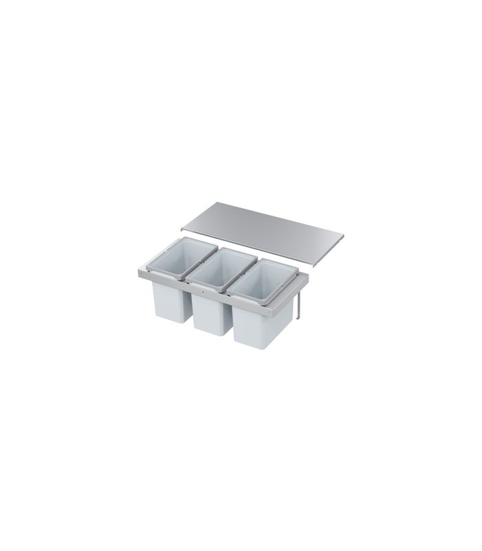 Abfalltrennsystem, ENVI-FLEX, 900er/H326 3x22 l, hellgrau