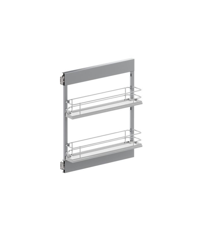 Seitenwandauszug SUB-Side, Korbset 2x 150er, 45°-L, Premea, weiß chrom