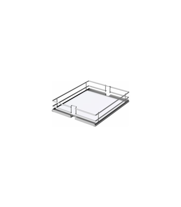 Hochschrankauszug, TAL-Larder Einzelkorb, 1x 300er, Premea weiß chrom