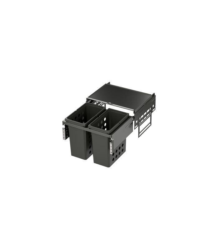 Wäschetrennsystem, WASH-Space Pro 600er, 2x28 l, lavagrau