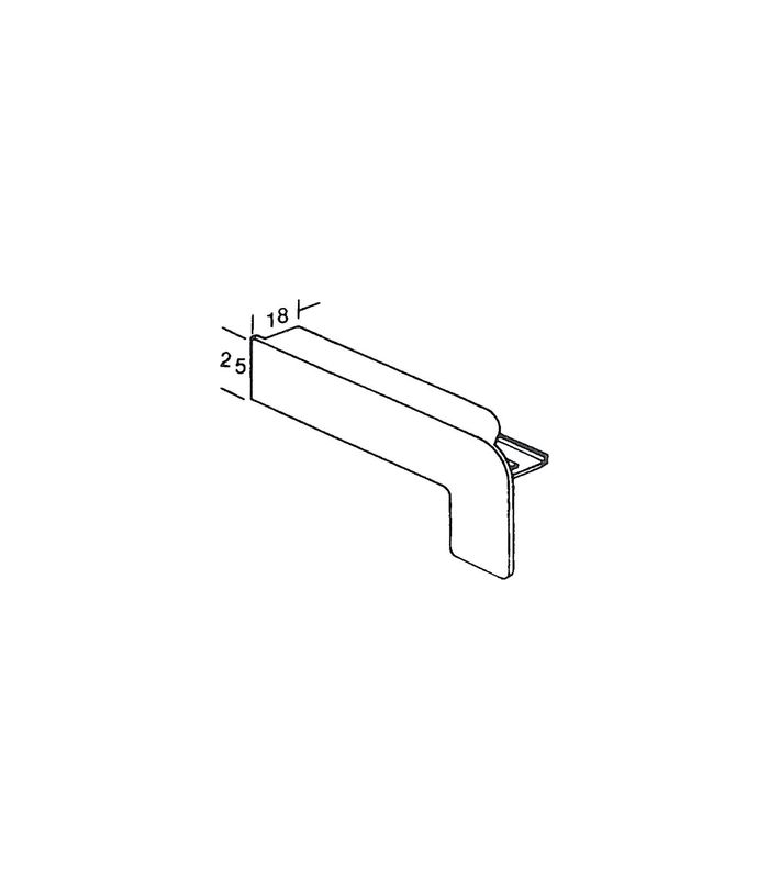 Bank Abschluss 500 mm C 33 Putz 18 mm rechts