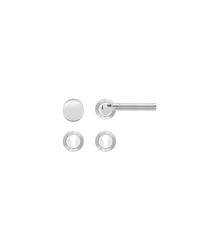 Wechsel-Rosettengarnitur Starlight R38 PZ Chrom/Edelst.matt rechts TS 39-48mm