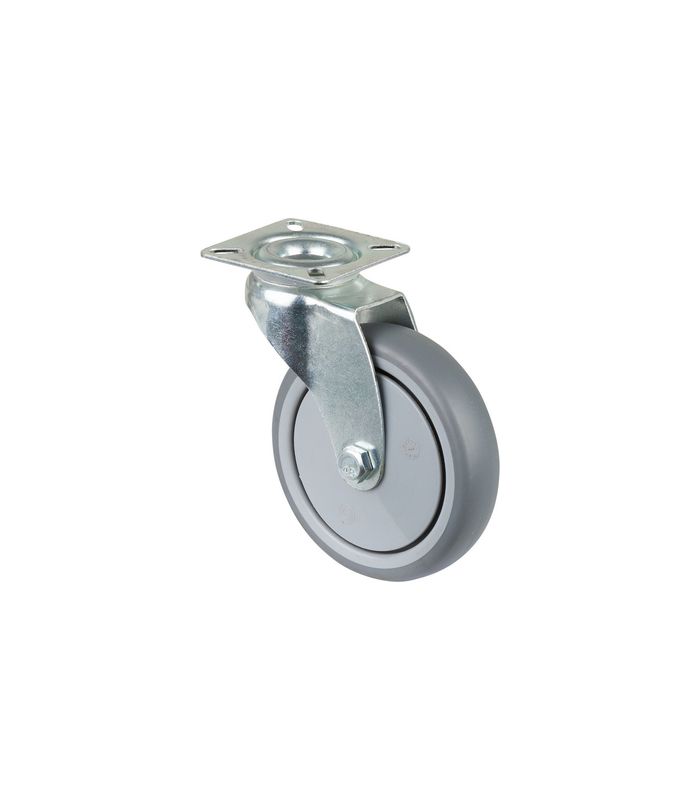 Lenkrolle, Ø 100, B 24mm A300.A85,70kg, mit Platte, grau