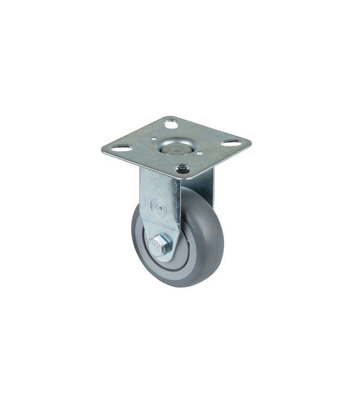 Bockrolle, Ø 50mm, B 20mm, Tragkraft 40kg A310.A85, mit Anschraubplatte, grau