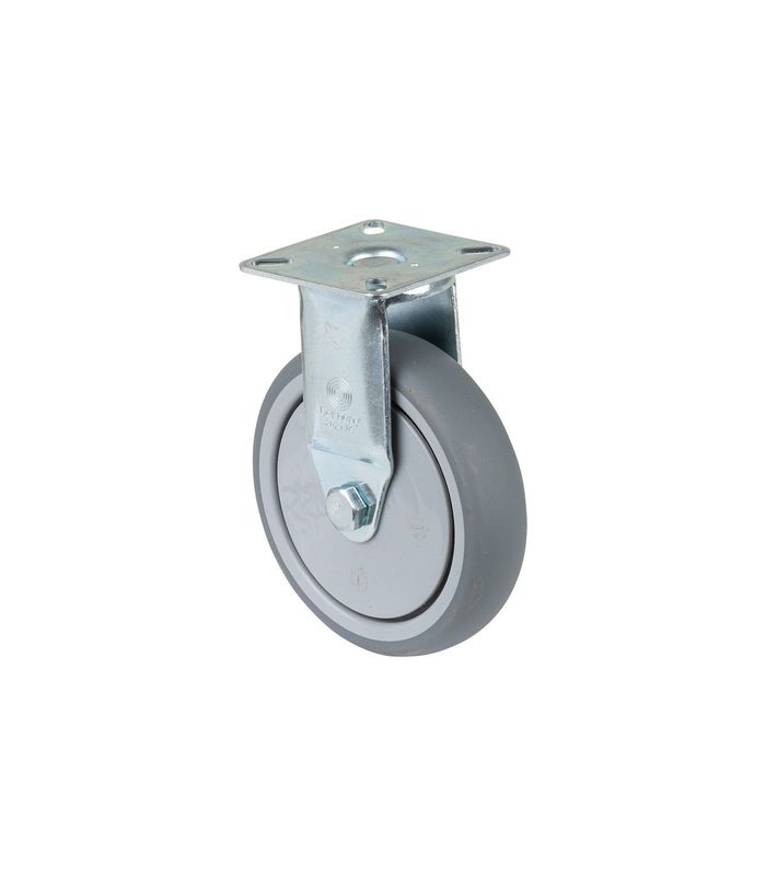 Bockrolle, Ø 100mm, B 24mm, Tragkraft 70kg A310.A85, mit Anschraubplatte, grau