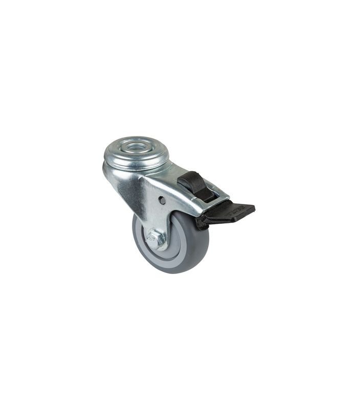 Lenkrolle, mit Totalfestst., Ø 50, B 20mm A321.A85,40kg, mit Platte, grau
