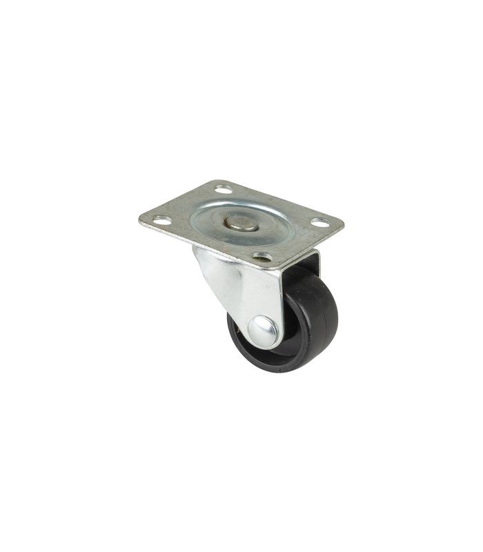 Lenkrolle 25mm 40x40mm Platte, GL, Kstrad schwarz F25.026