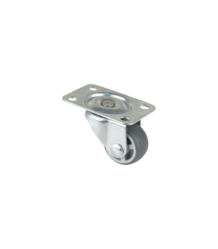 Lenkrolle 25mm 34x48mm Platte, GL, Gummirad F26.025
