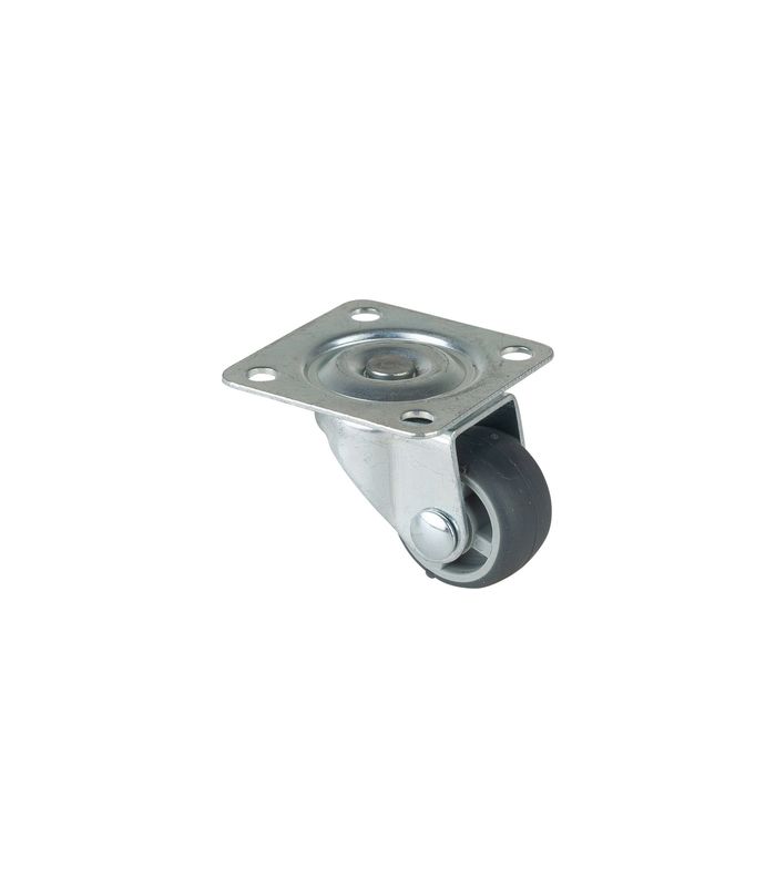 Lenkrolle 25mm 40x40mm Platte, GL, Gummirad F26.026