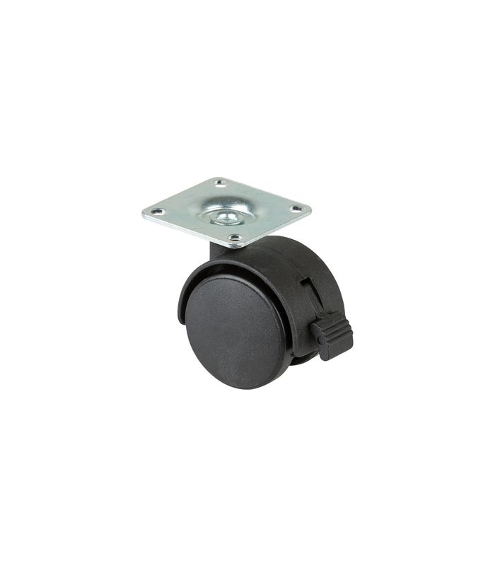 Kunststoff -Doppelrolle 40mm F8542x42mm Platte mit Festst. F85.040.PL