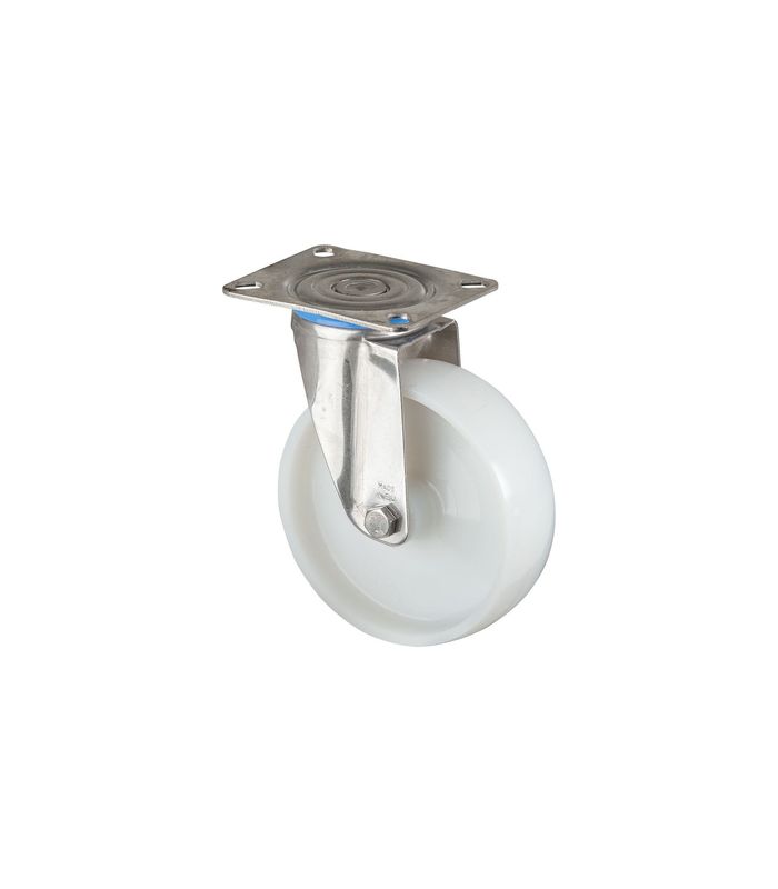 Lenkrolle 125mm H100 Platte, Kunststoff weiß, ER, GL H100.A90.125