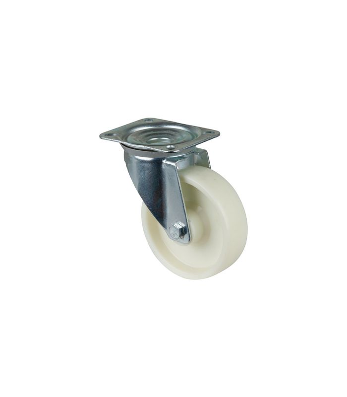 Lenkrolle 150mm L400.B10 Platte, Kunststoff weiß, RL L400.B10.150