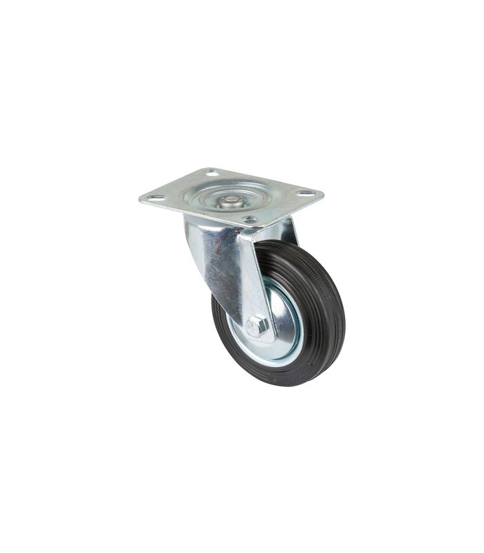 Lenkrolle 100mm L400.B55 Platte, Gummi schwarz, RL L400.B55.101
