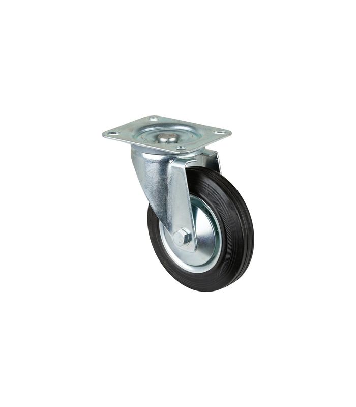 Lenkrolle 160mm L400.B55 Platte, Gummi schwarz, RL L400.B55.161