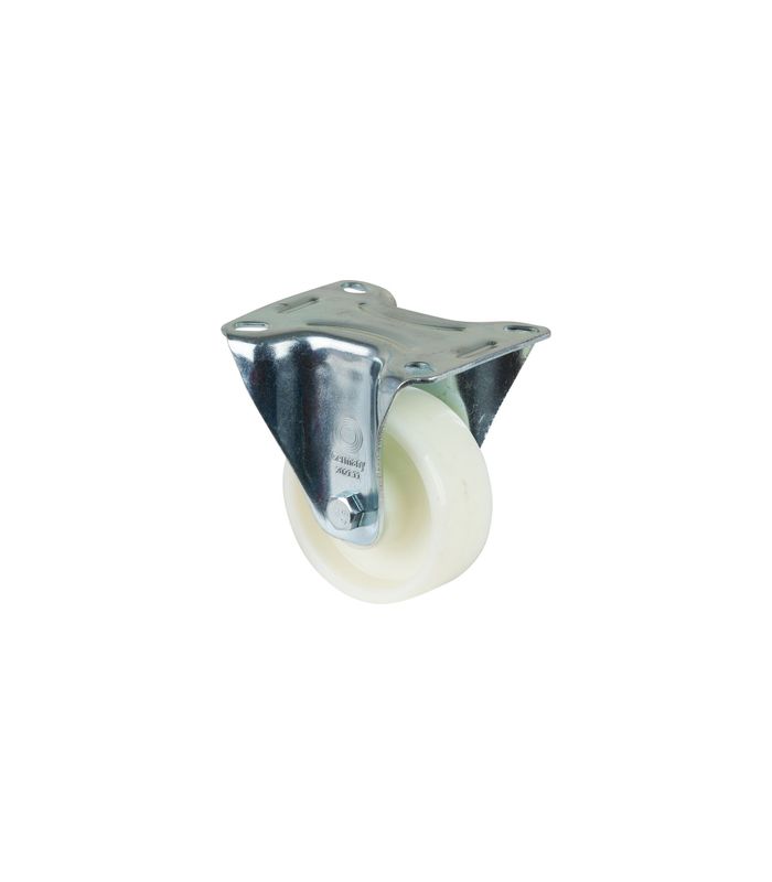 Bockrolle 80mm L410.B10 Platte, Kunststoff weiß, RL L410.B10.080