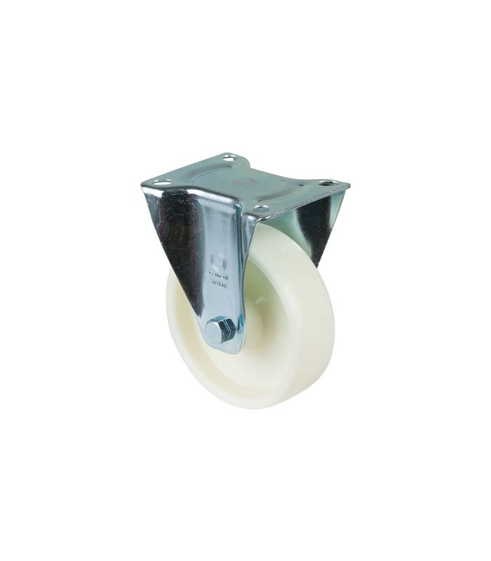 Bockrolle 150mm L410.B10 Platte, Kunststoff weiß, RL L410.B10.150