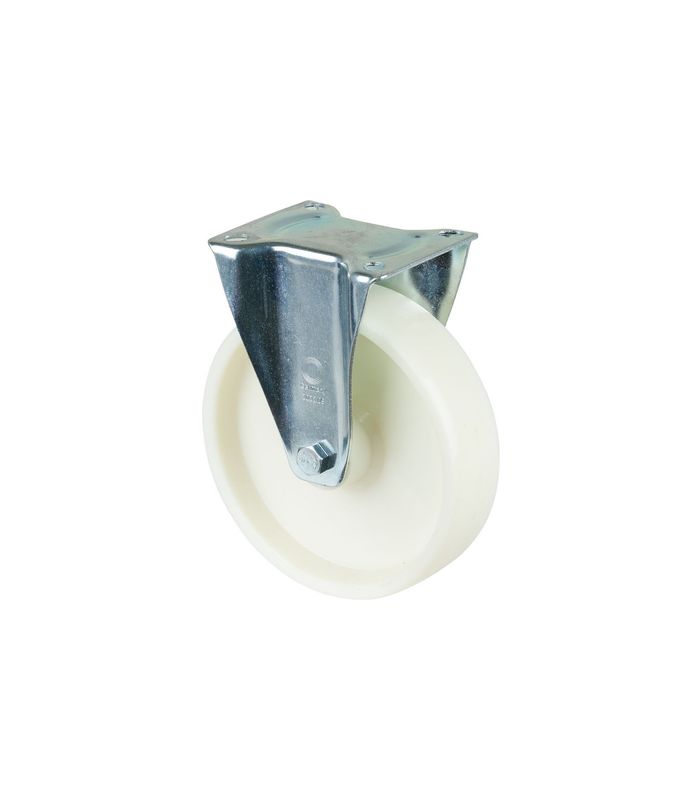 Bockrolle 200mm L410.B10 Platte, Kunststoff weiß, RL L410.B10.200