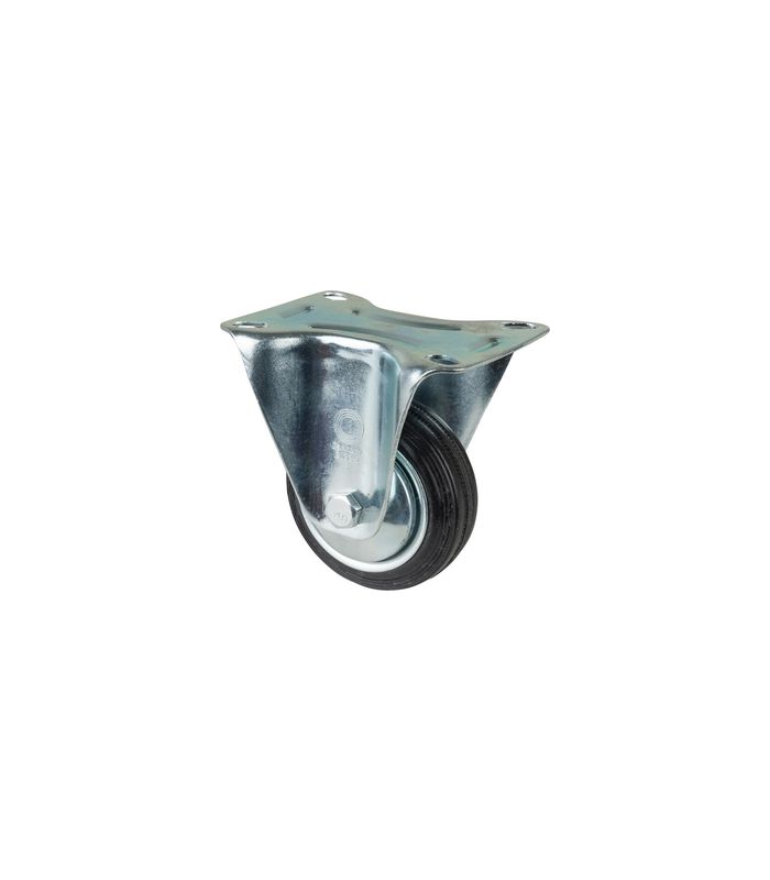 Bockrolle 80mm L410.B55 Platte, Gummi schwarz, RL L410.B55.081