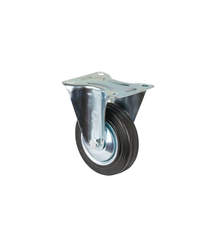 Bockrolle 100mm L410.B55 Platte, Gummi schwarz, RL L410.B55.101