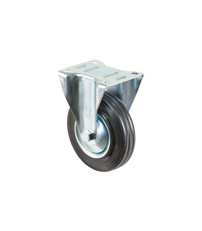 Bockrolle 125mm L410.B55 Platte, Gummi schwarz, RL L410.B55.126