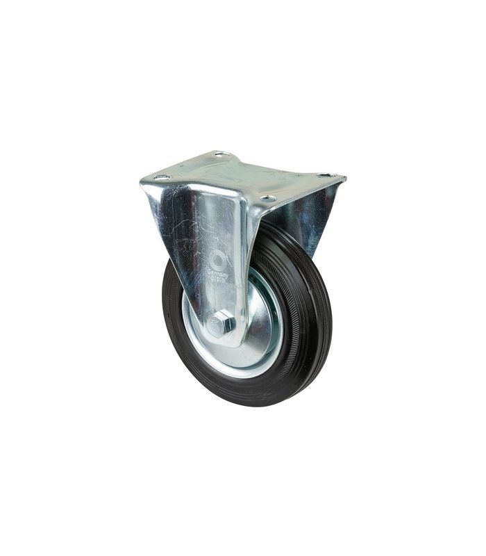 Bockrolle 160mm L410.B55 Platte, Gummi schwarz, RL L410.B55.161