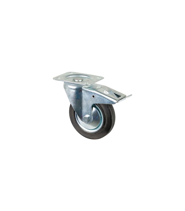 Lenkrolle 160mm L420.B55 Platte, Gummi schwarz RL, FestL420.B55.161
