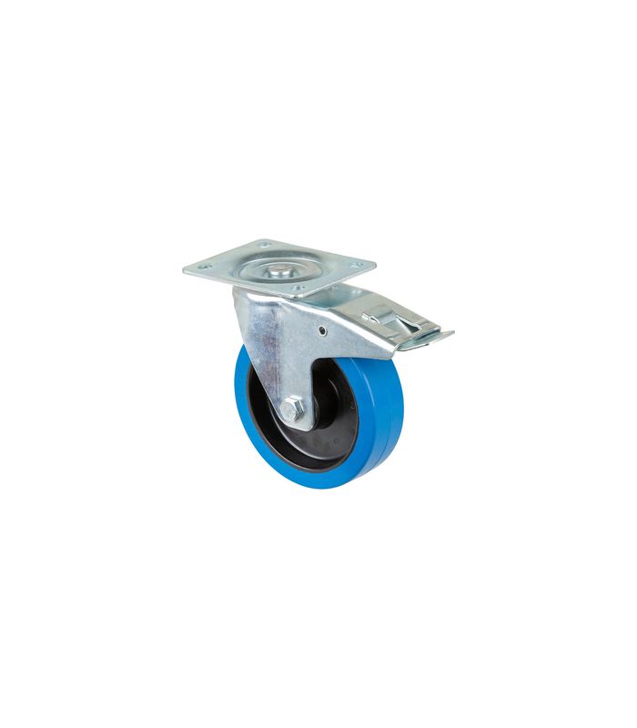Lenkrolle 160mm L420 Platte, Elastik bl.RL, FestL420.B61.160