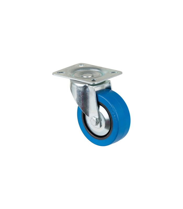 Lenkrolle 100mm L500 Platte, Elastik blau, RL L500.B61.101