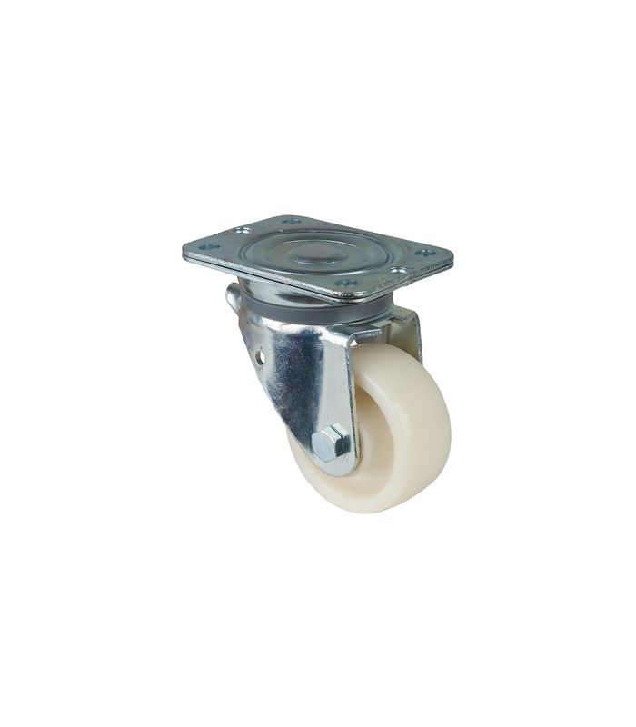 Lenkrolle 100mm N100.B10 Platte, Kunststoff weiß, RL N100.B10.102