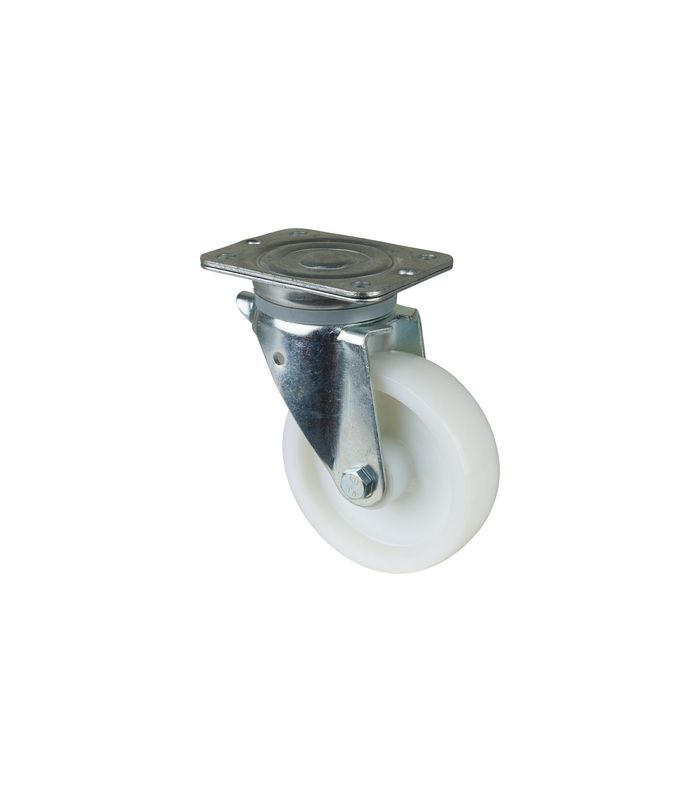 Lenkrolle 150mm N100.B10 Platte, Kunststoff weiß, RL N100.B10.151