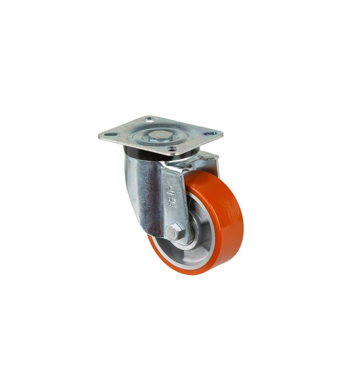 Lenkrolle 100mm N100.B90 Platte, Polyure Guss, KL N100.B90.102