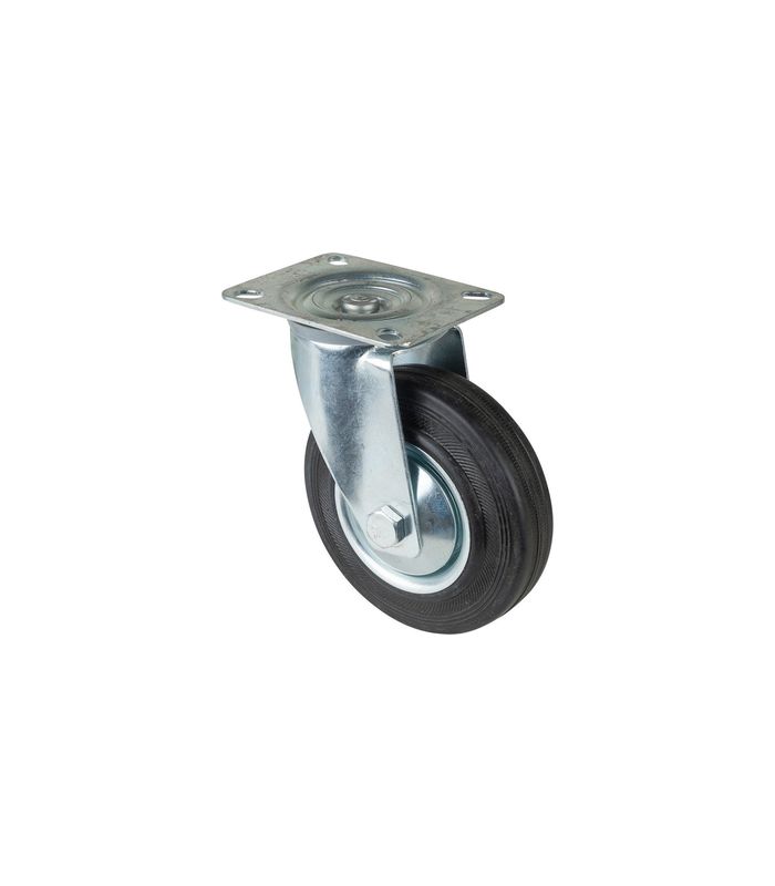 Lenkrolle 125mm L400.B55 Platte, Gummi schwarz, RL L400.B55.126