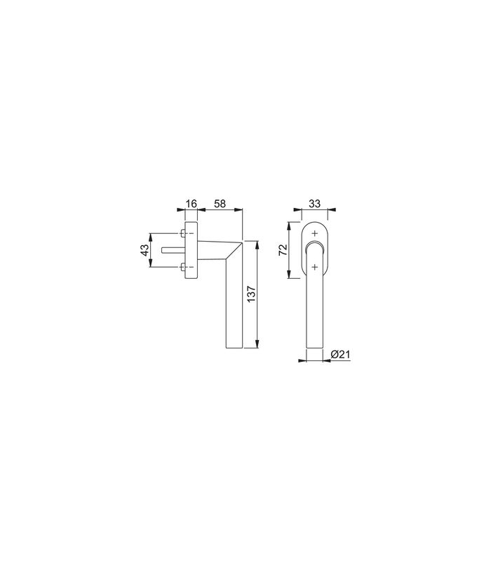 Fenstergriff 0400/US956 Stand.,ov.,7/20-30,F9714M