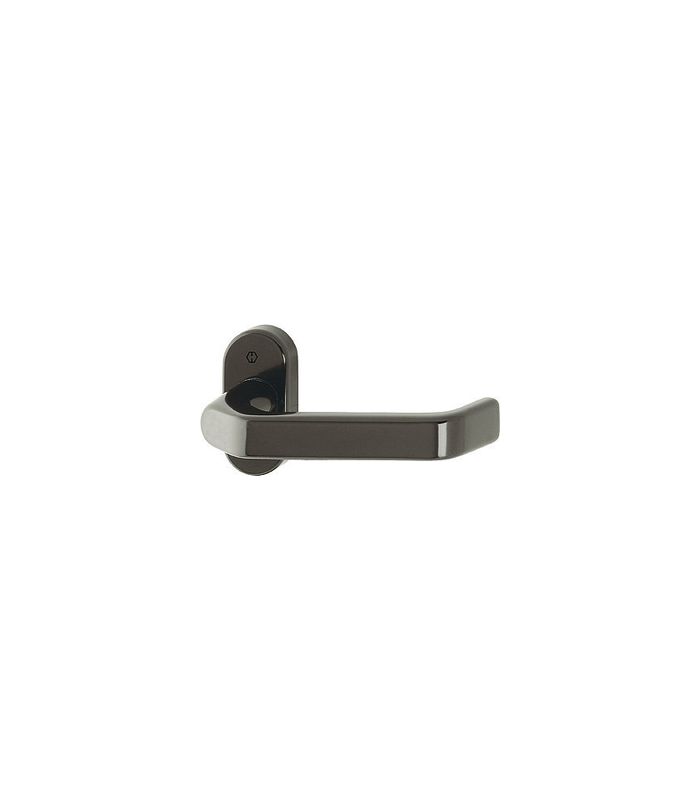 HOPPE Halbgarnitur Liverpool 1313G/55, ohne Schlüsselrosette, Vierkant 10mm, DIN Links-Rechts, Befestigungstechnik ohne Stütznocken, braun, dunkelbraun seidenglänzend beschichtet