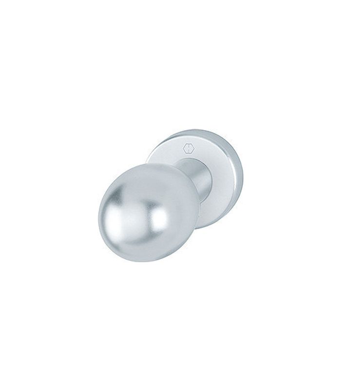 HOPPE Halbgarnitur 50/42KV, ohne Schlüsselrosette, Vierkant 8mm, DIN Links-Rechts, TS 37 - 42mm, Befestigungstechnik mit Stütznocken, silber, naturfarben, eloxiert