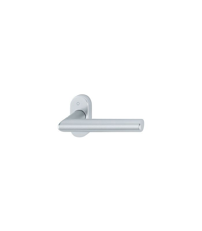HOPPE Halbgarnitur Amsterdam FS-1400F/55, ohne Schlüsselrosette, Vierkant 9mm, DIN Links-Rechts, Befestigungstechnik mit Stütznocken, silber, naturfarben, eloxiert