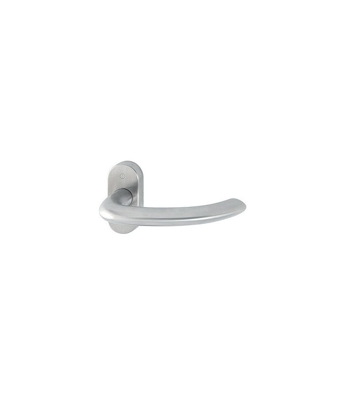 HOPPE Halbgarnitur Marseille FS-E1138F/55, ohne Schlüsselrosette, Vierkant 9mm, DIN Links-Rechts, TS 45 - 65mm, Befestigungstechnik mit Stütznocken, grau, edelstahl matt