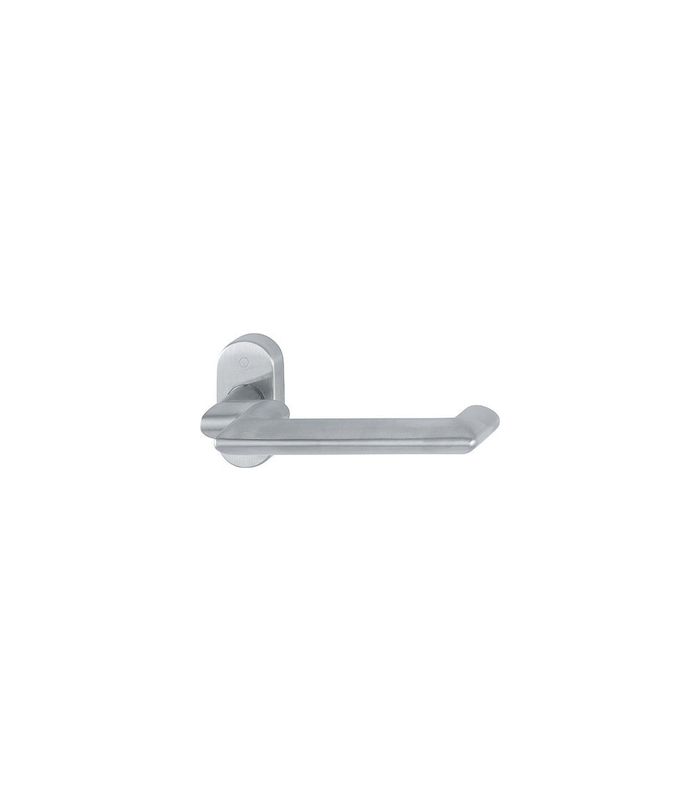 HOPPE Halbgarnitur Karlstad FS-E1141GF2/55, ohne Schlüsselrosette, Vierkant 9mm, DIN Links-Rechts, TS 45 - 65mm, Befestigungstechnik mit Stütznocken, grau, edelstahl matt