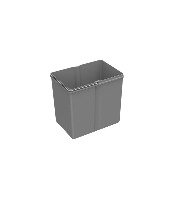 Eimer 15 l, Kunststoff, grau, B x T x H 205 x 305 x 285 mm, Für Abfallsystem Bin.it Space