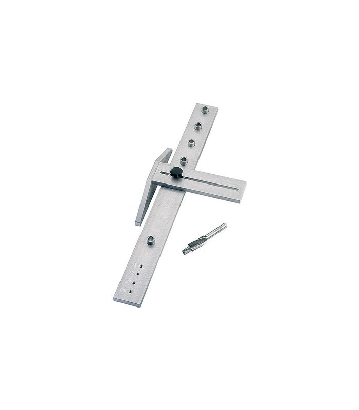 Haustür- Bohrlehre, für Stoßgriffe, Set 2, nicht verstellbar, Metall, silber
