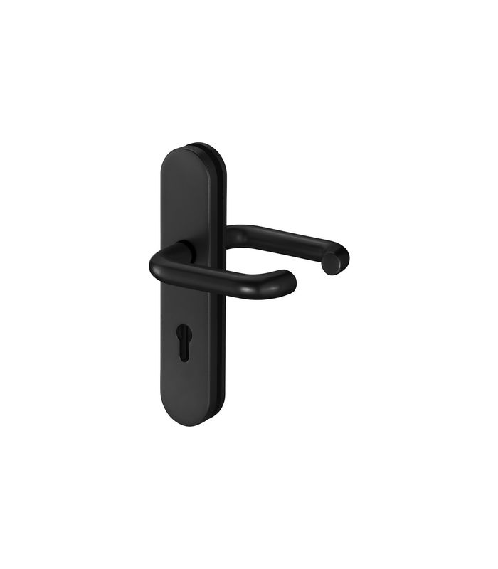 SI-Drückergrt. FH 5753/7203 LS,ES1,PZ72/9 RAL 9005,TS39-48