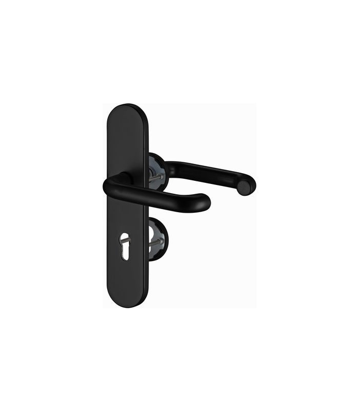 Kombi-Drückergrt. 5721/7203 LS/Ros.,12mm,ES1/PZ72/9,sw,TS35-45