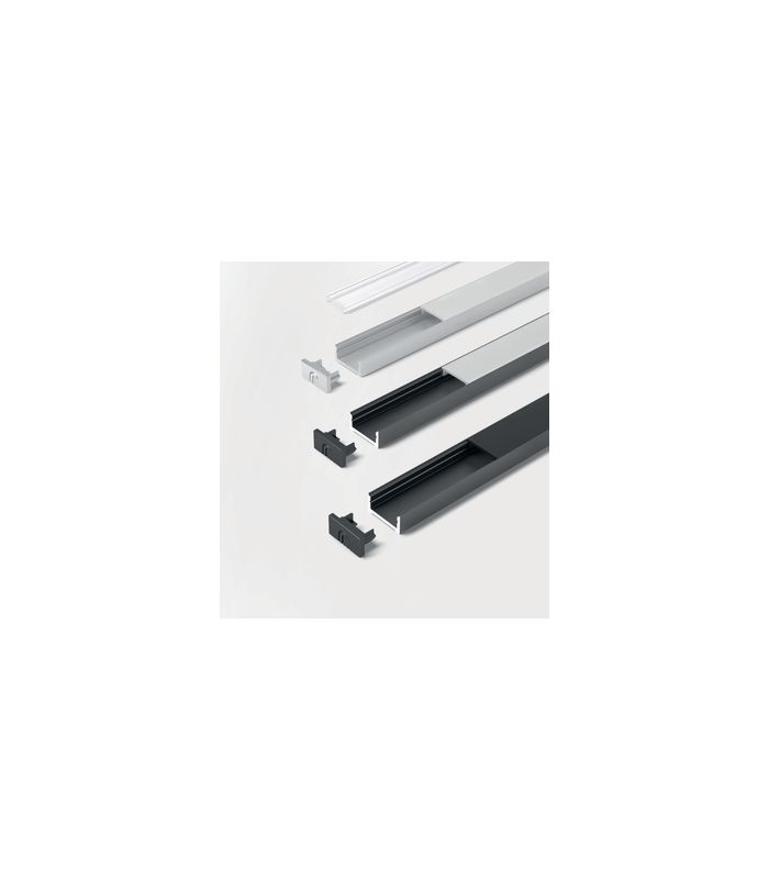 ChannelLine D schwarz 300 mm Profil ohne Abdeckung, einzeln verpackt
