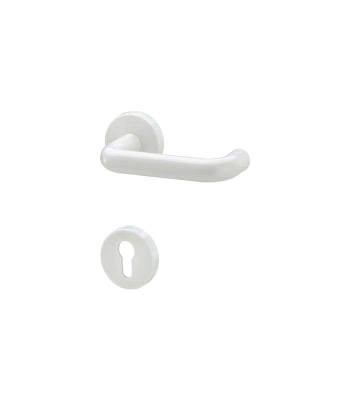 Drückergarnitur 4862 Rosette ,PZ,8,RAL 9010 gl,TS38-42