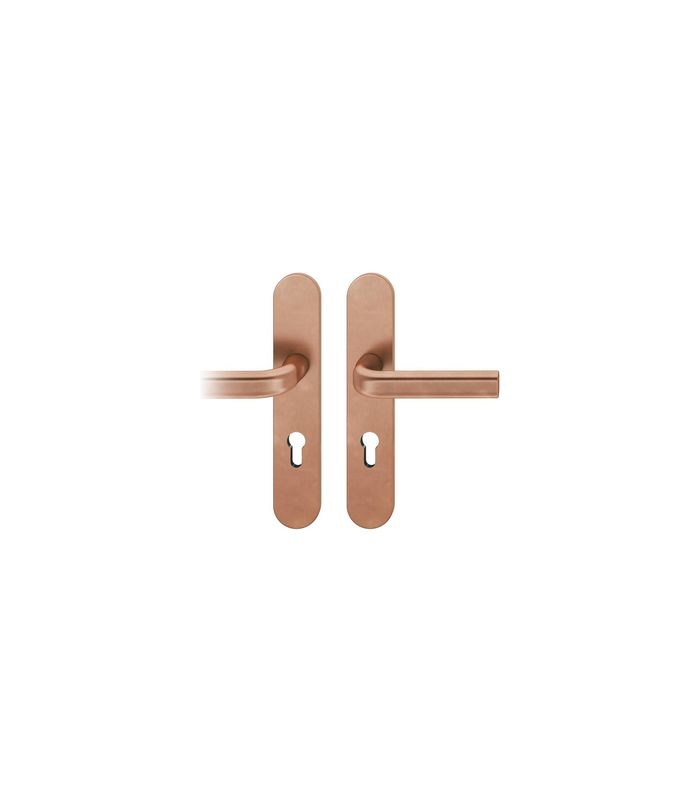 Drückergarnitur 12 1242 LS oval ,PZ72/8,h-bronze,TS 39-58